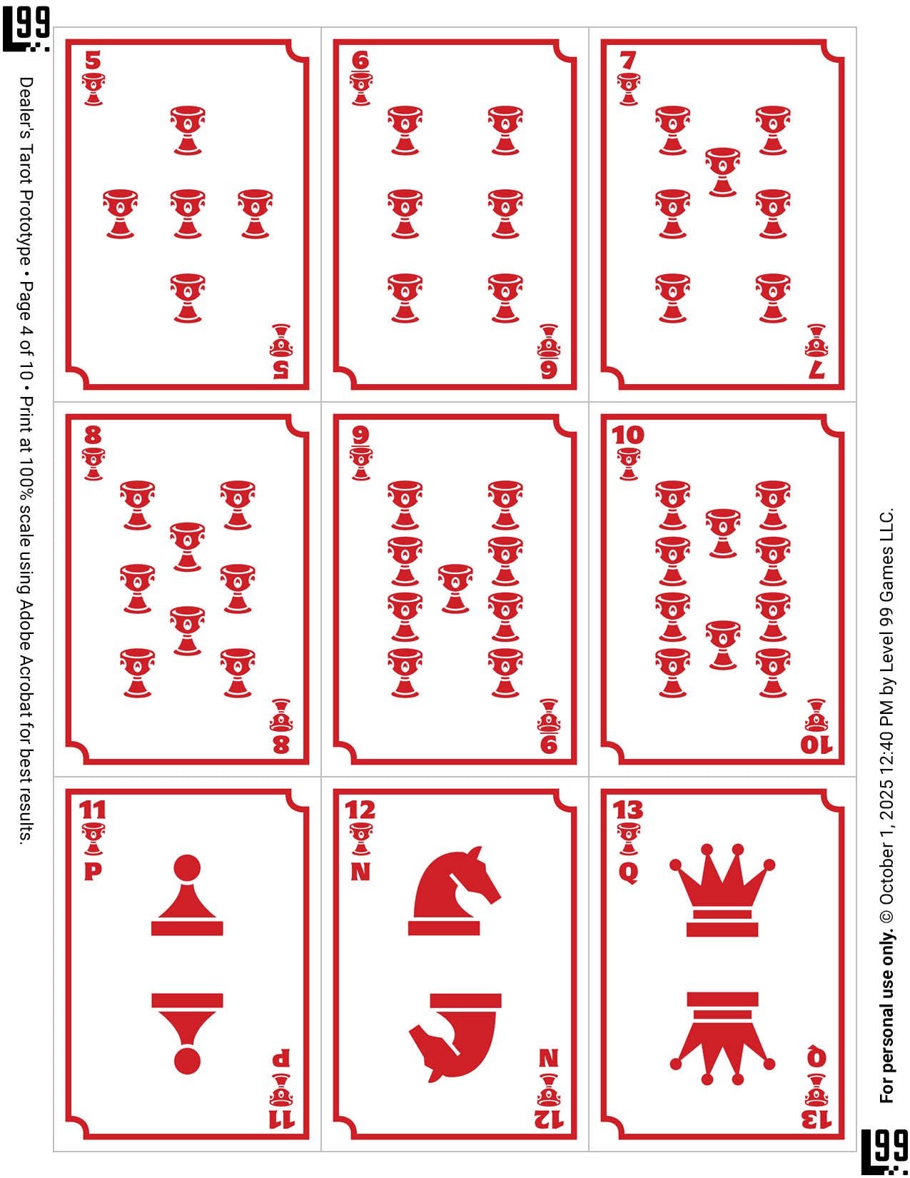 Dealer's Tarot Prototype Deck - Digital Download