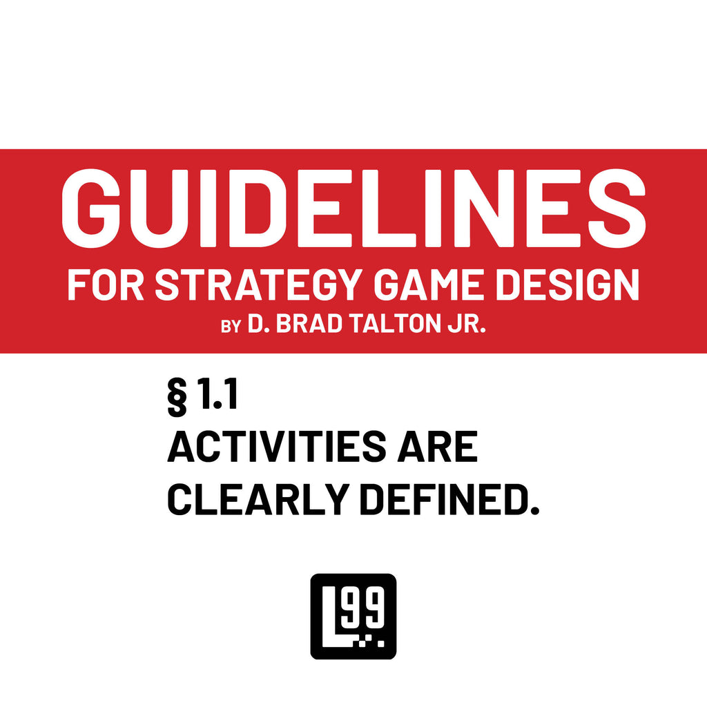 § 1.1 - Activities are clearly defined.